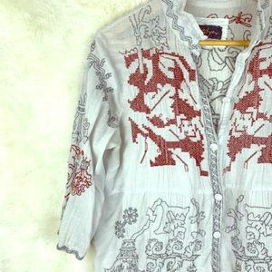Johnny Was BIYA beautiful blouse